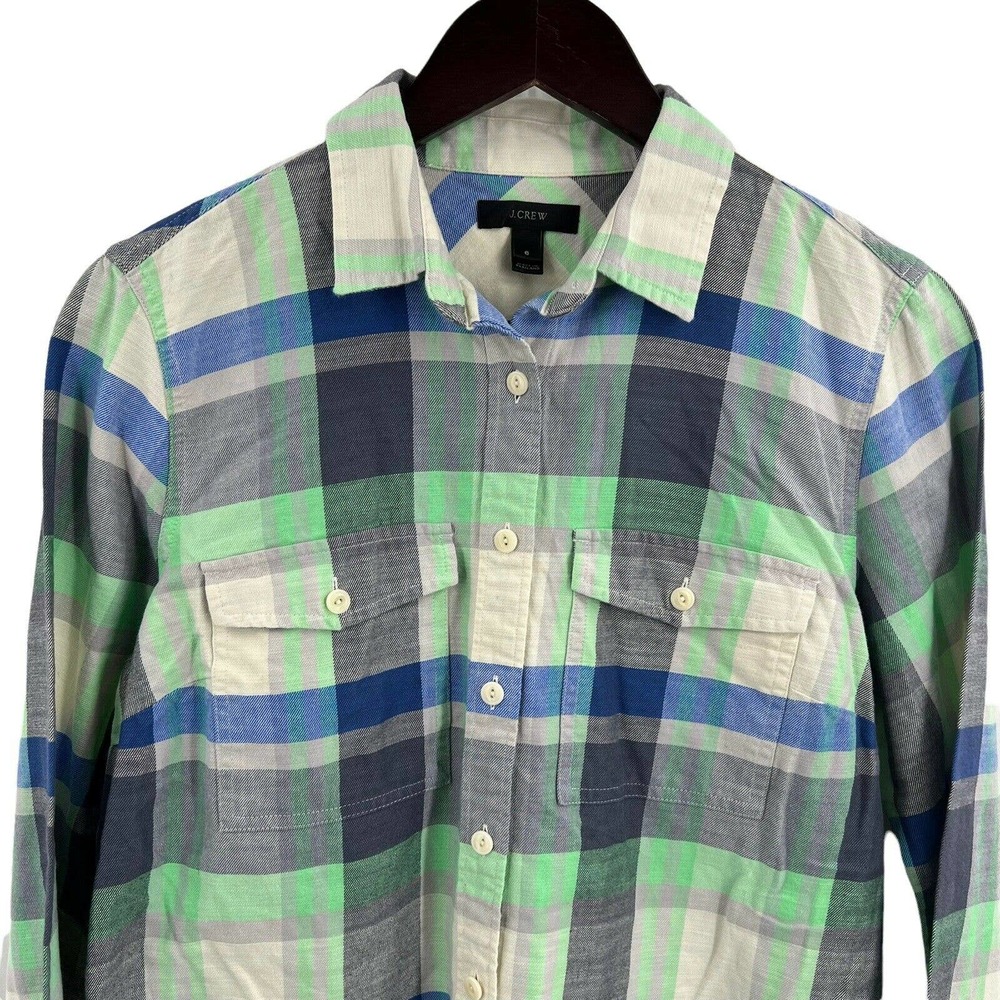 J Crew Long Sleeve Plaid Shirt Womens Size‎ 6